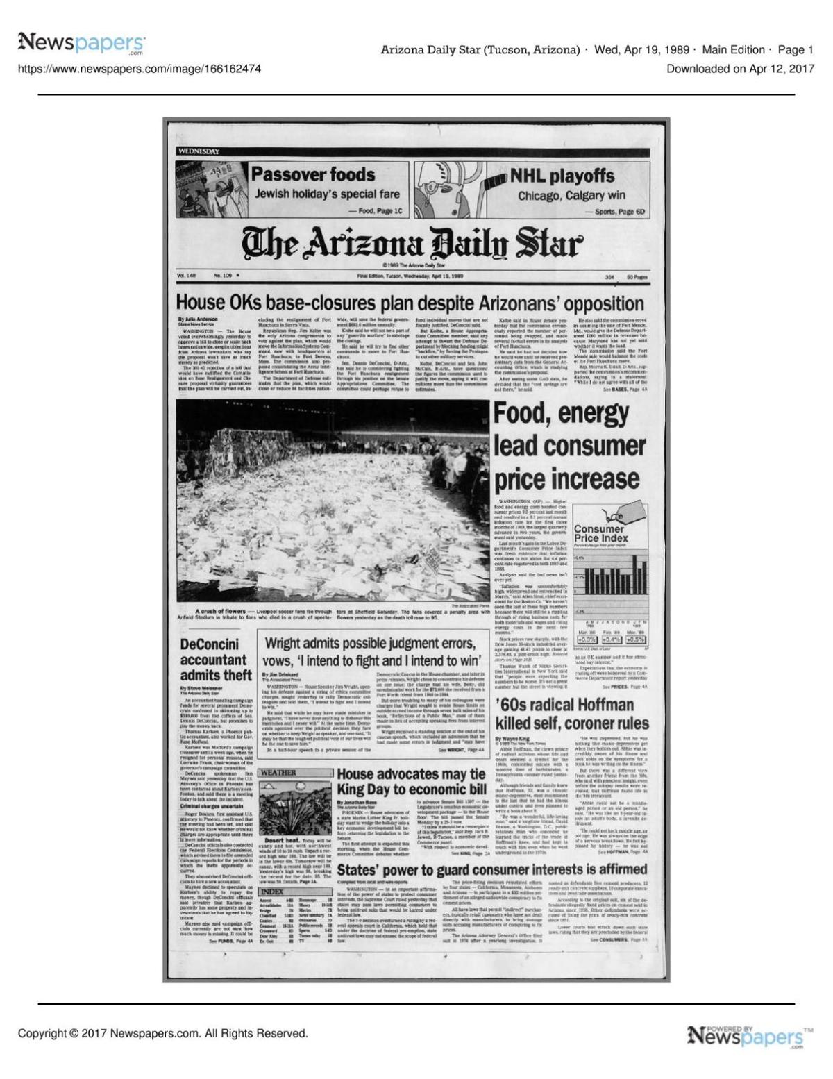 Arizona Daily Star front page April 19, 1989.pdf