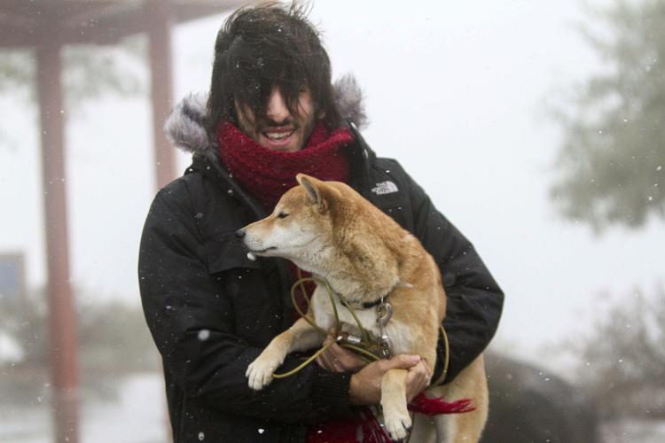 Snowfall in Arizona, California