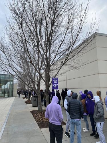 K-State students line up for Arizona game