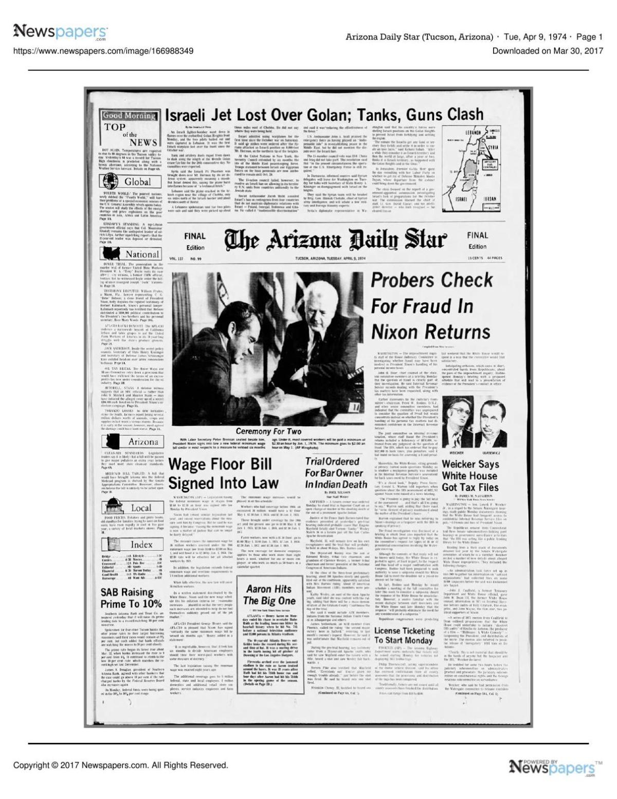 Arizona Daily Star front page April 9, 1974.pdf