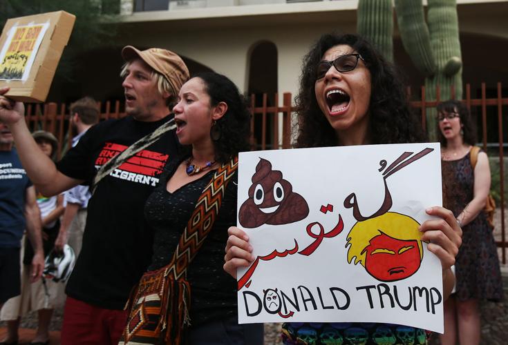 Protest in Tucson against President Donald Trump
