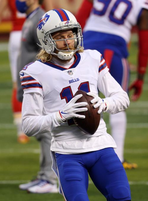 Buffalo Bills wide receiver Cole Beasley warms up before the AFC Championship game against the Kansas City Chiefs at Arrowhead Stadium on January 24, 2021, in Kansas City, Missouri.