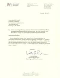 Letter to Interior Secretary Sally Jewell