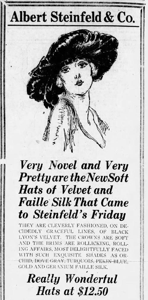 Advertisement for hats