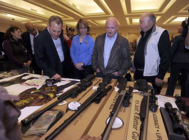 Gabby Giffords attends NY gun show