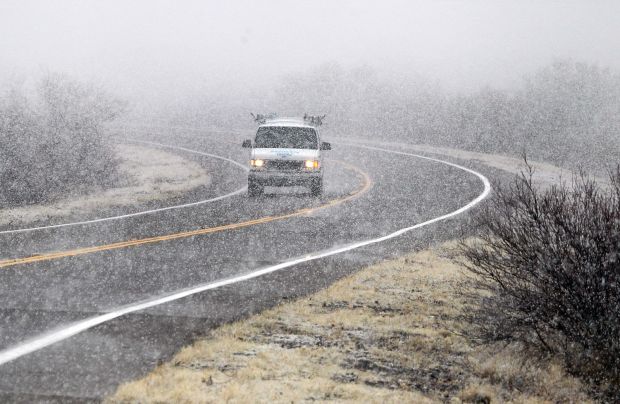 Snow falls in Tucson area