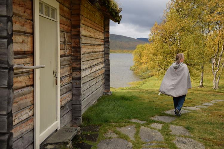 Anki Vinka runs the Sami Ecolodge alongside her husband, Mikael. While kerosene lamps are used at the secluded lodging, electricity and running water are not available.