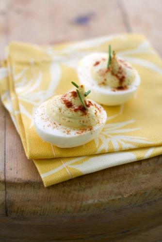 Calories, fat also can be sliced quite neatly with deviled eggs   