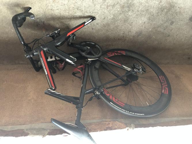 Deer darts in front of cyclist