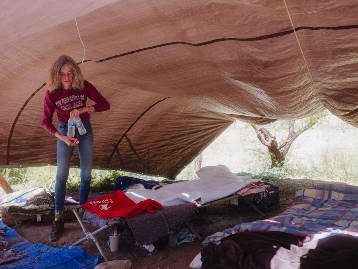 Make-shift camp in Sasabe, Arizona