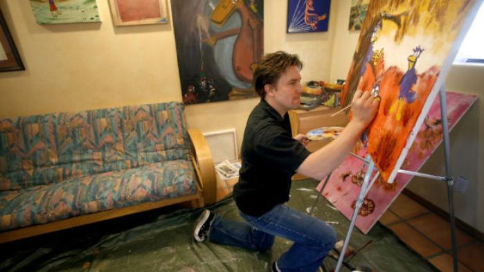 Actor Creativity Professional actor's creativity extends to the canvas