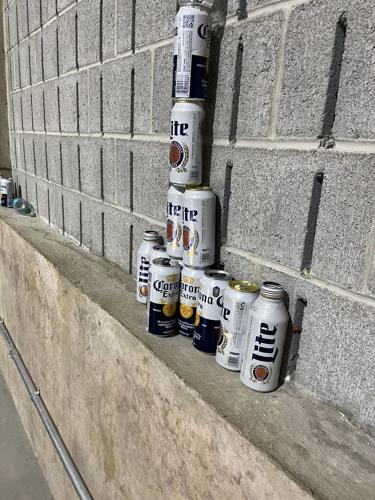 Pyramid of cheep beer