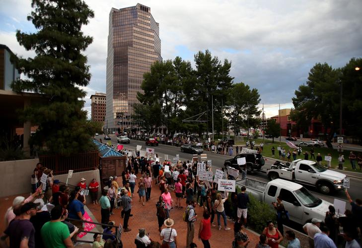 Protest in Tucson against President Donald Trump