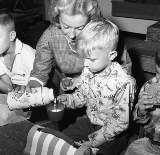 New teacher at first day of school in 1960