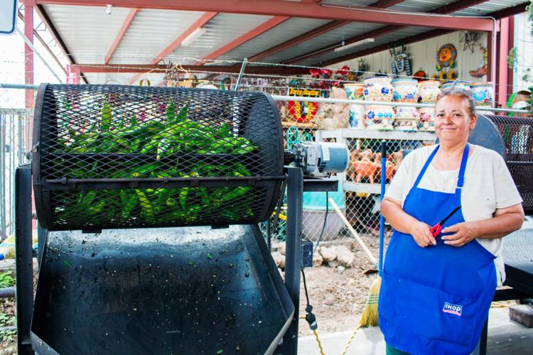 Green chile roasting