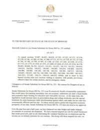 Nixon's veto message on HB253