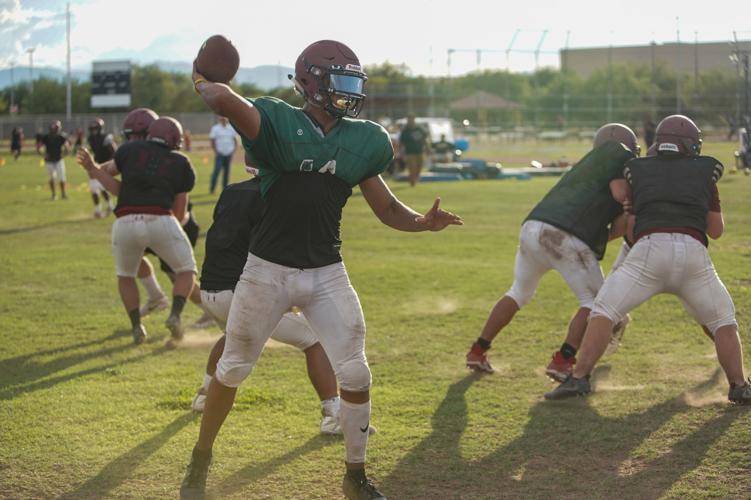 Walden Grove Quarterback Alex Lopez throws a screen pass during