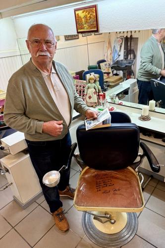 The chair where members of the Beatles had their hair cut.