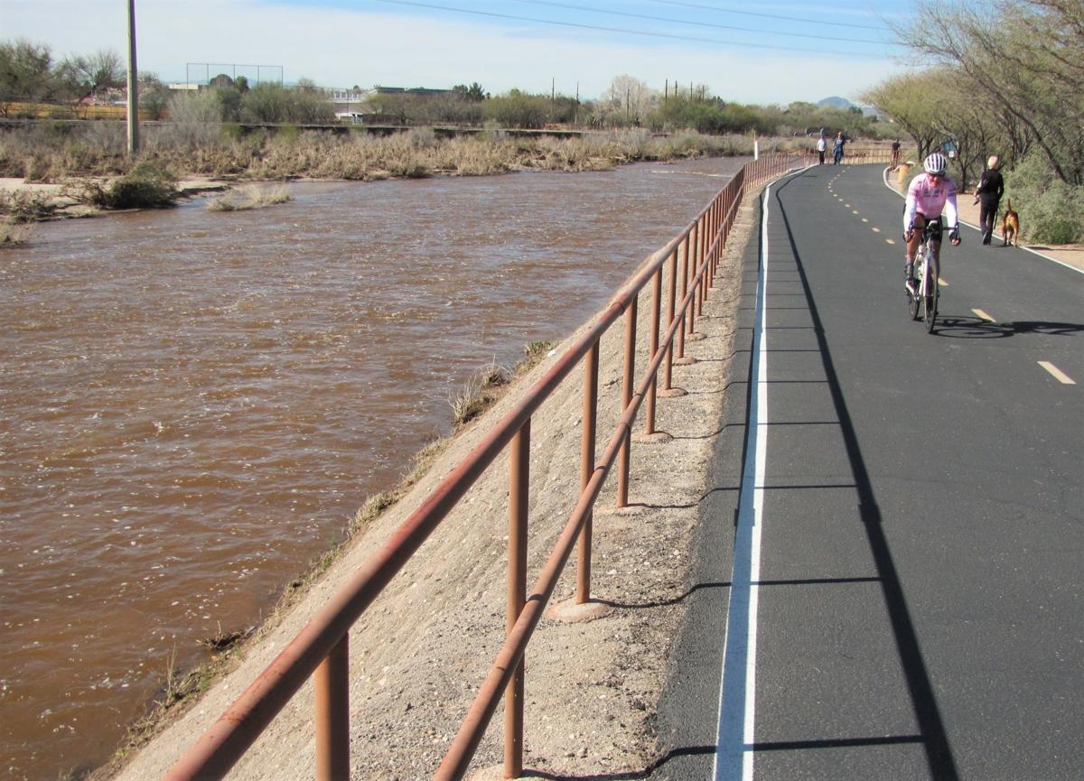 Rillito River flowing