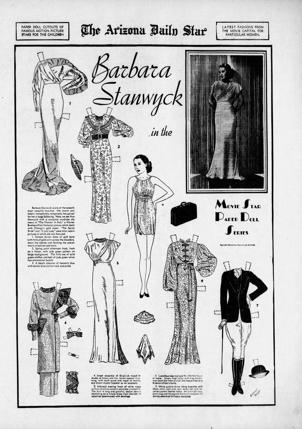 Barbara Stanwyck paper doll