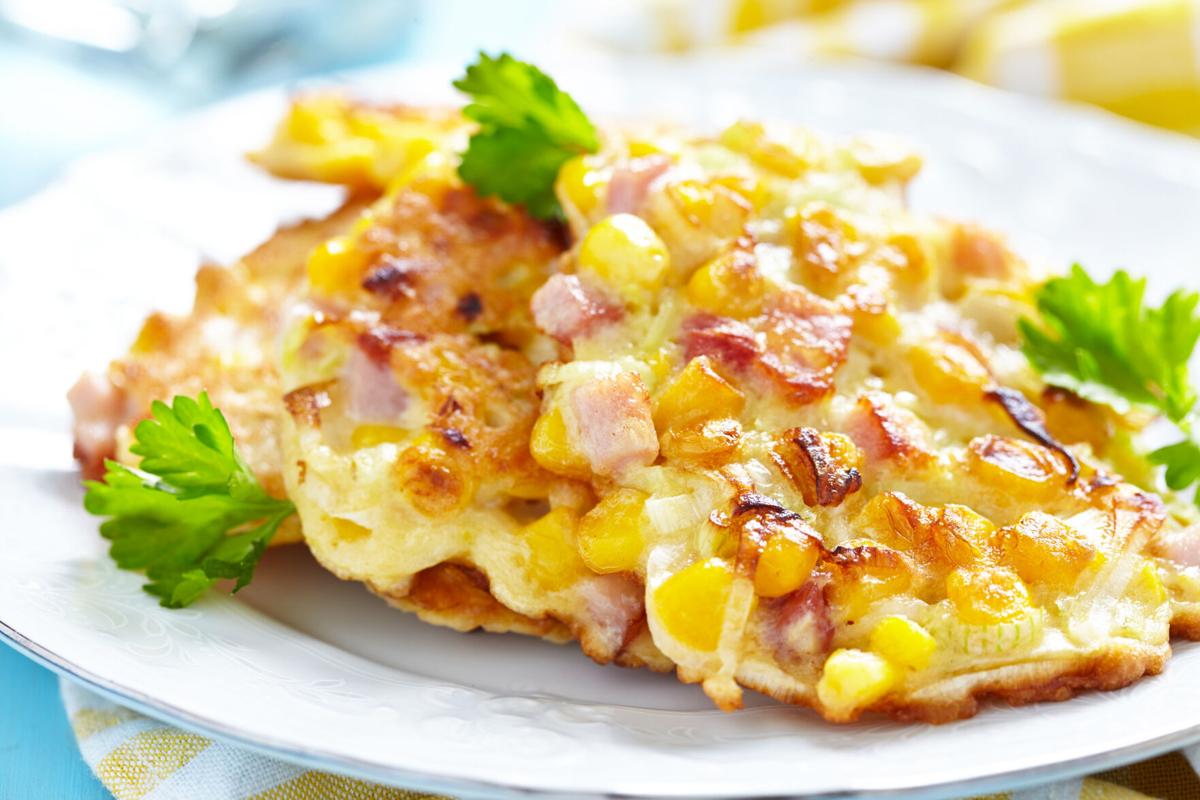 Vegetable Fritters with Ham