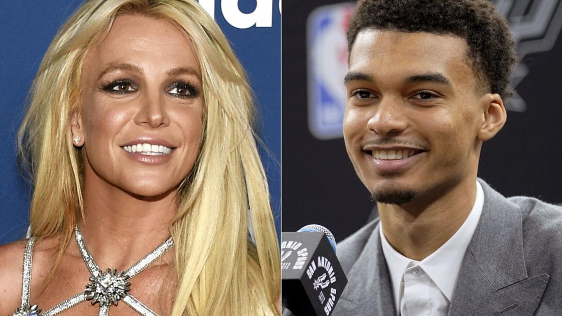 Video shows Britney Spears inadvertently hit herself in the face in encounter with Wemby