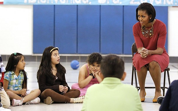 First lady encounters 2nd-grader with worries mom may be deported   