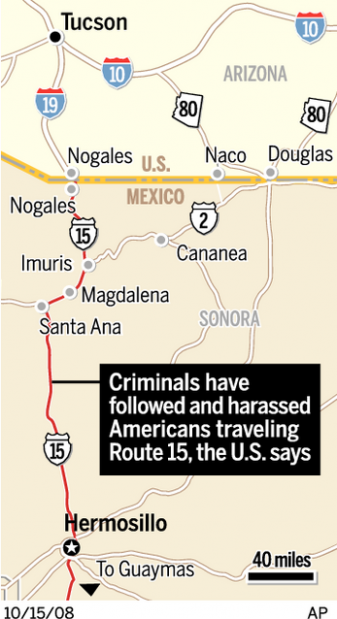 Violent Nogales, Son., gets travel alert  