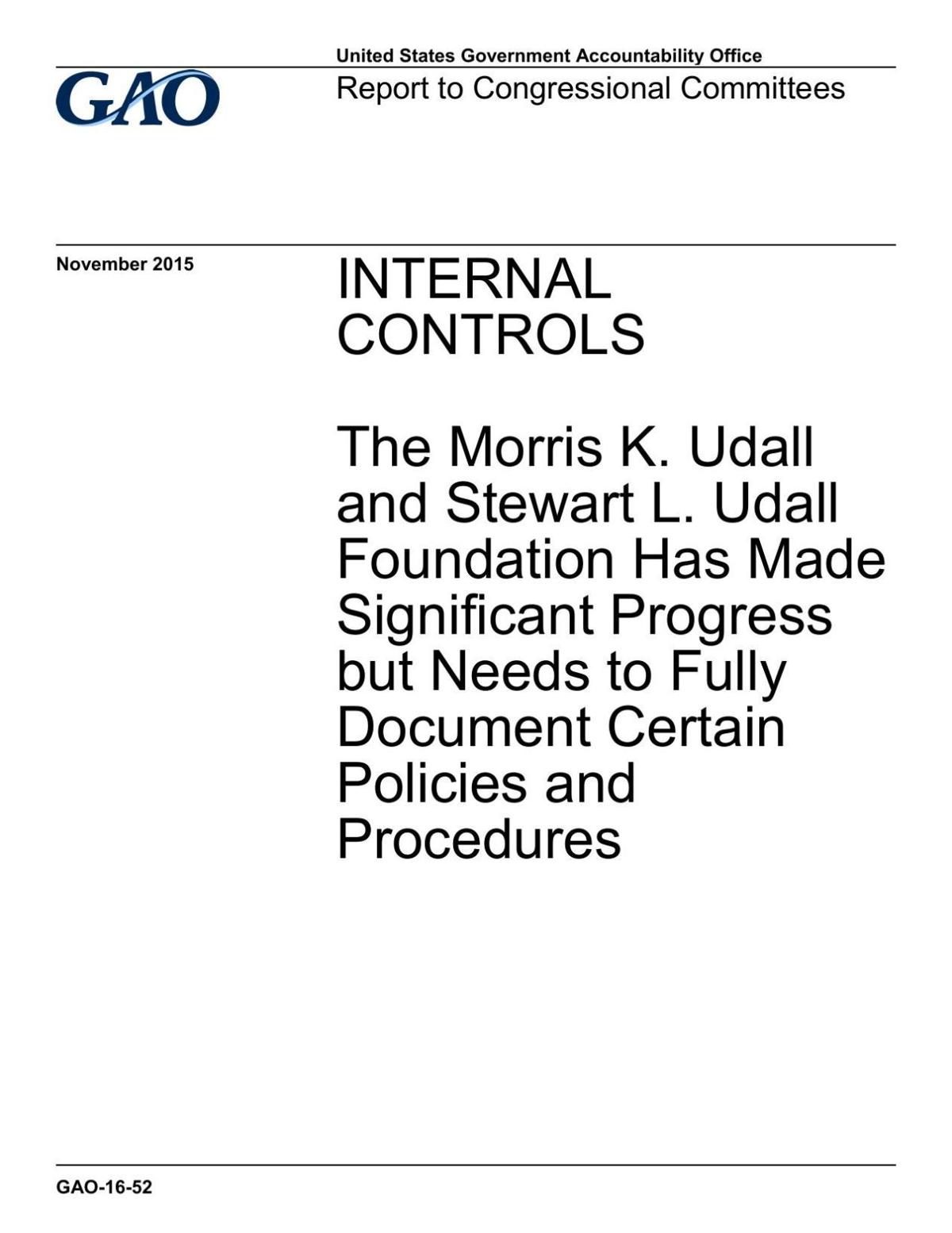 GAO report on the Udall Foundation (2015)