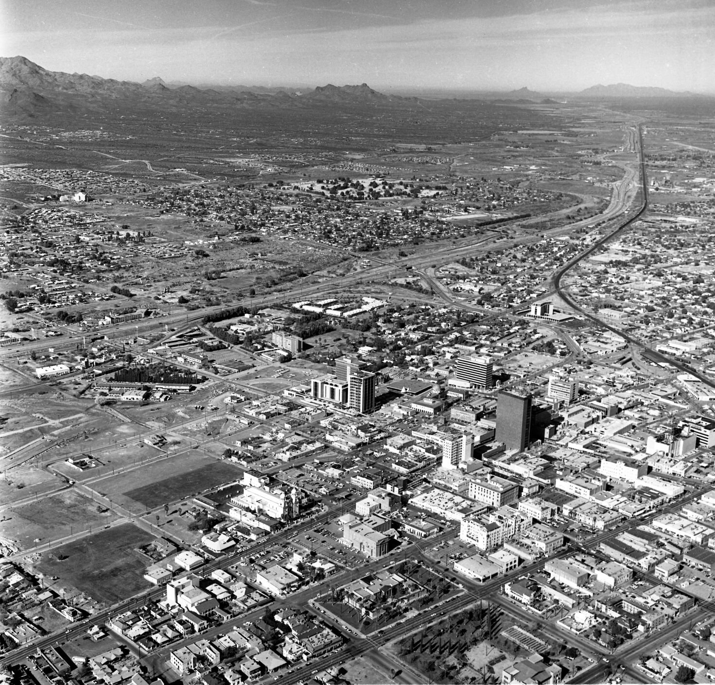 Aerial photos of Tucson in 1968