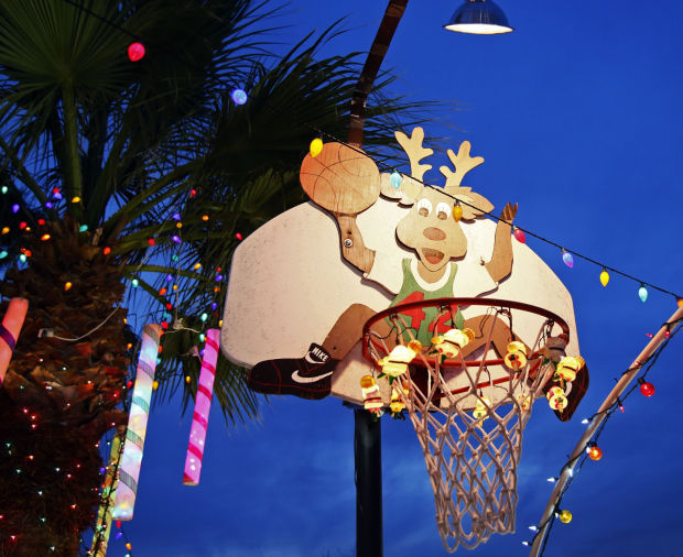 basketball hoop christmas lights