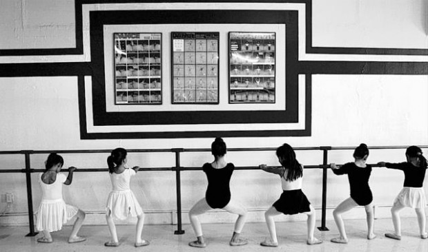 Ambitious youths making a pointe  