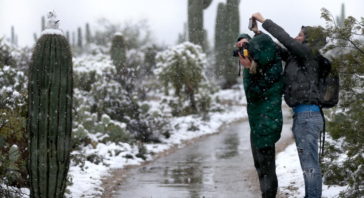 The last time it snowed (and stuck) in the city of Tucson. With 10