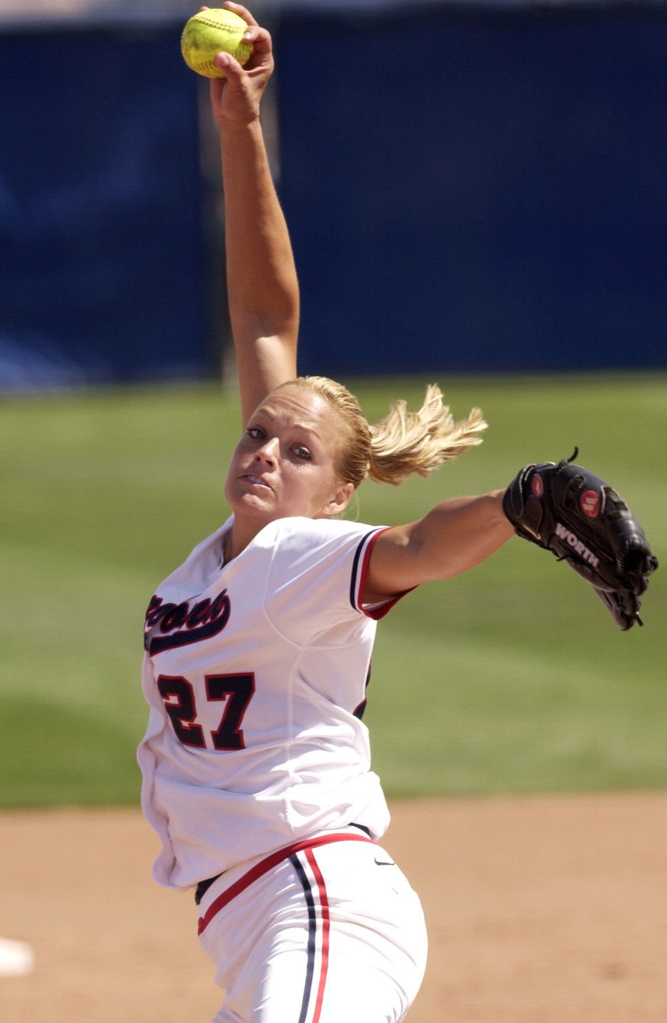 Jennie Finch of Team Finch pitches during the MLB All-Star