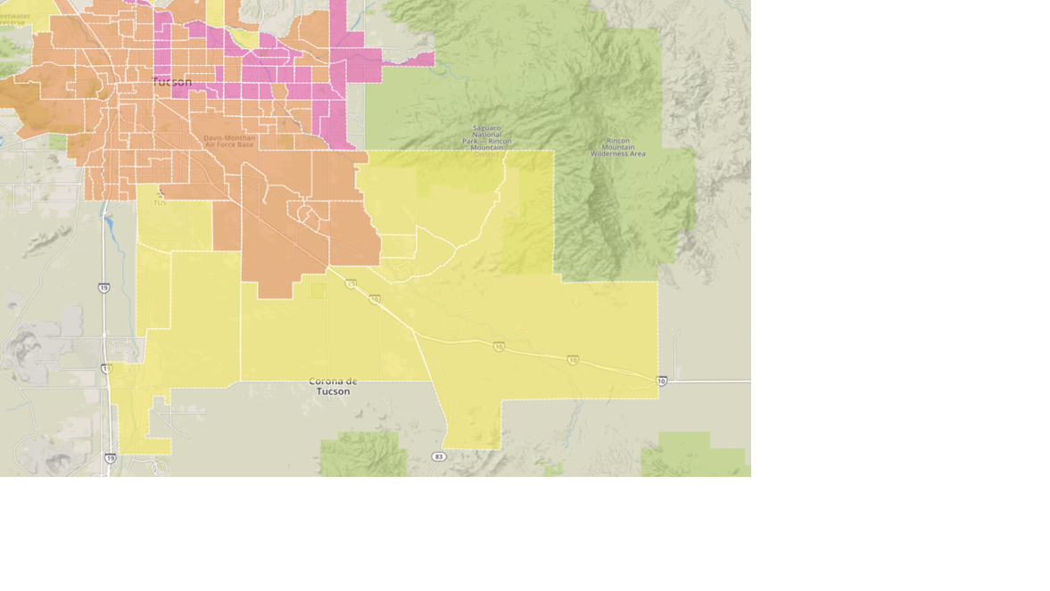 Map Vote breakdown by precinct in Democratic primary for Tucson mayor