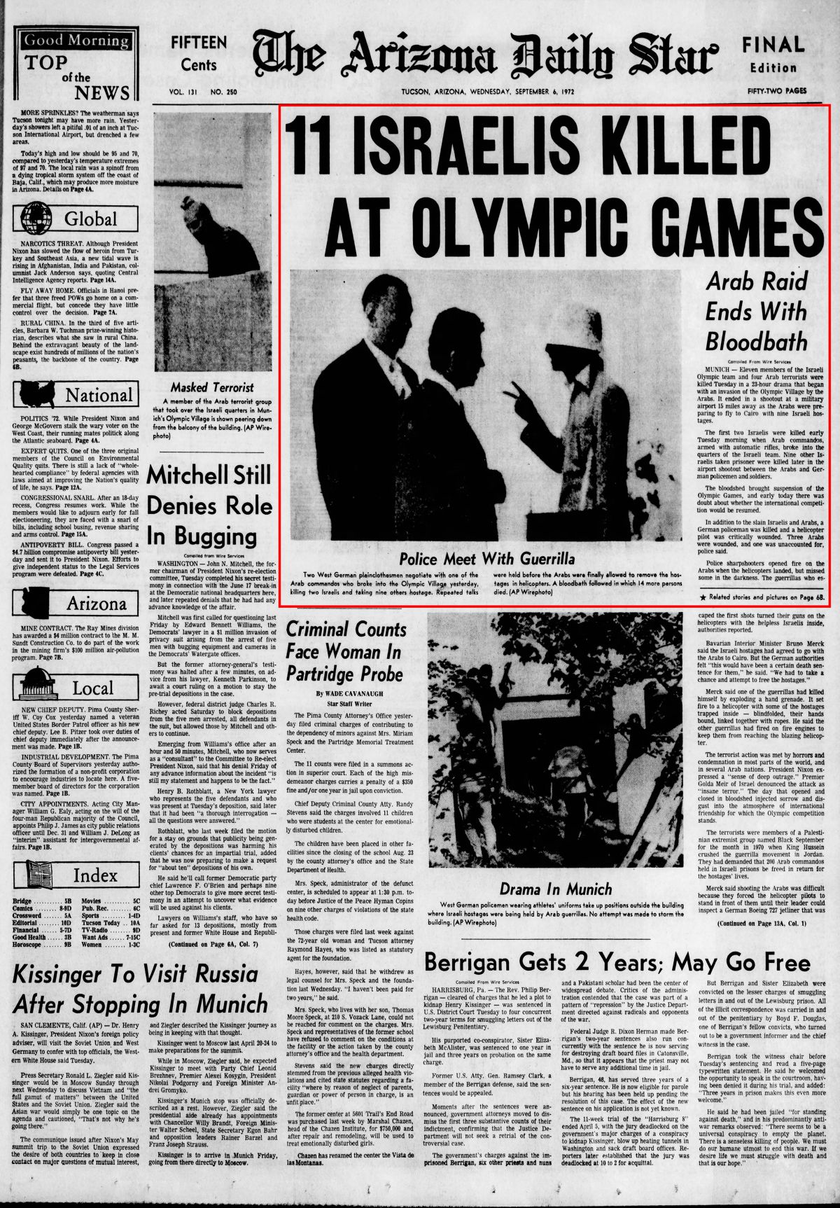 Sept. 6, 1972: Terrorism at the Olympics