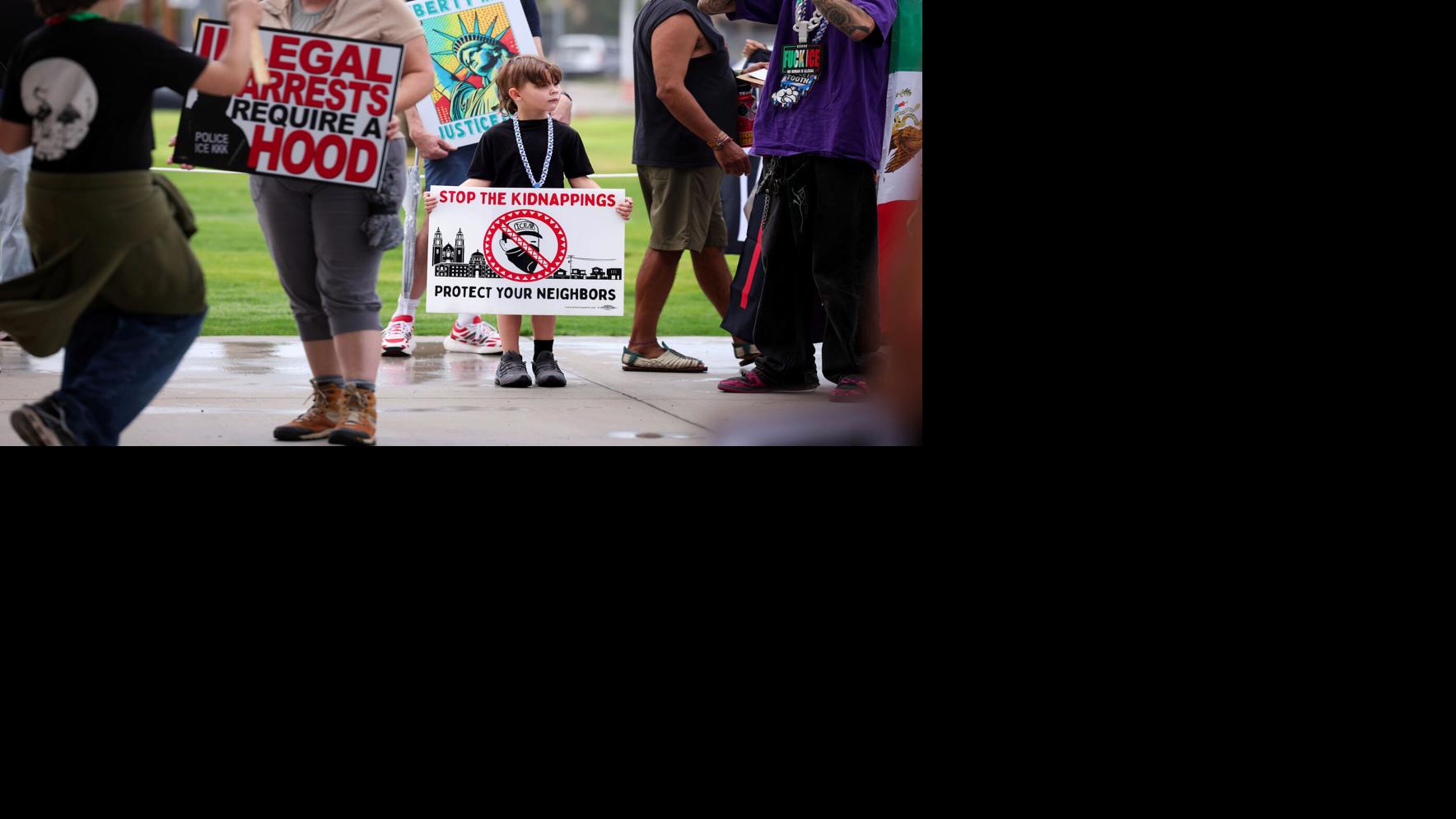 Photos: Dozens gather at Armory Park for Anti-ICE protest