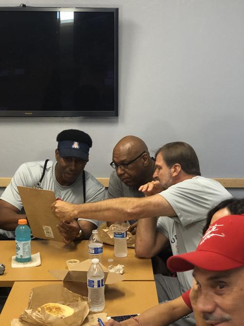 Pete Williams, Craig McMillan, Joe Turner at Lute Olson camp