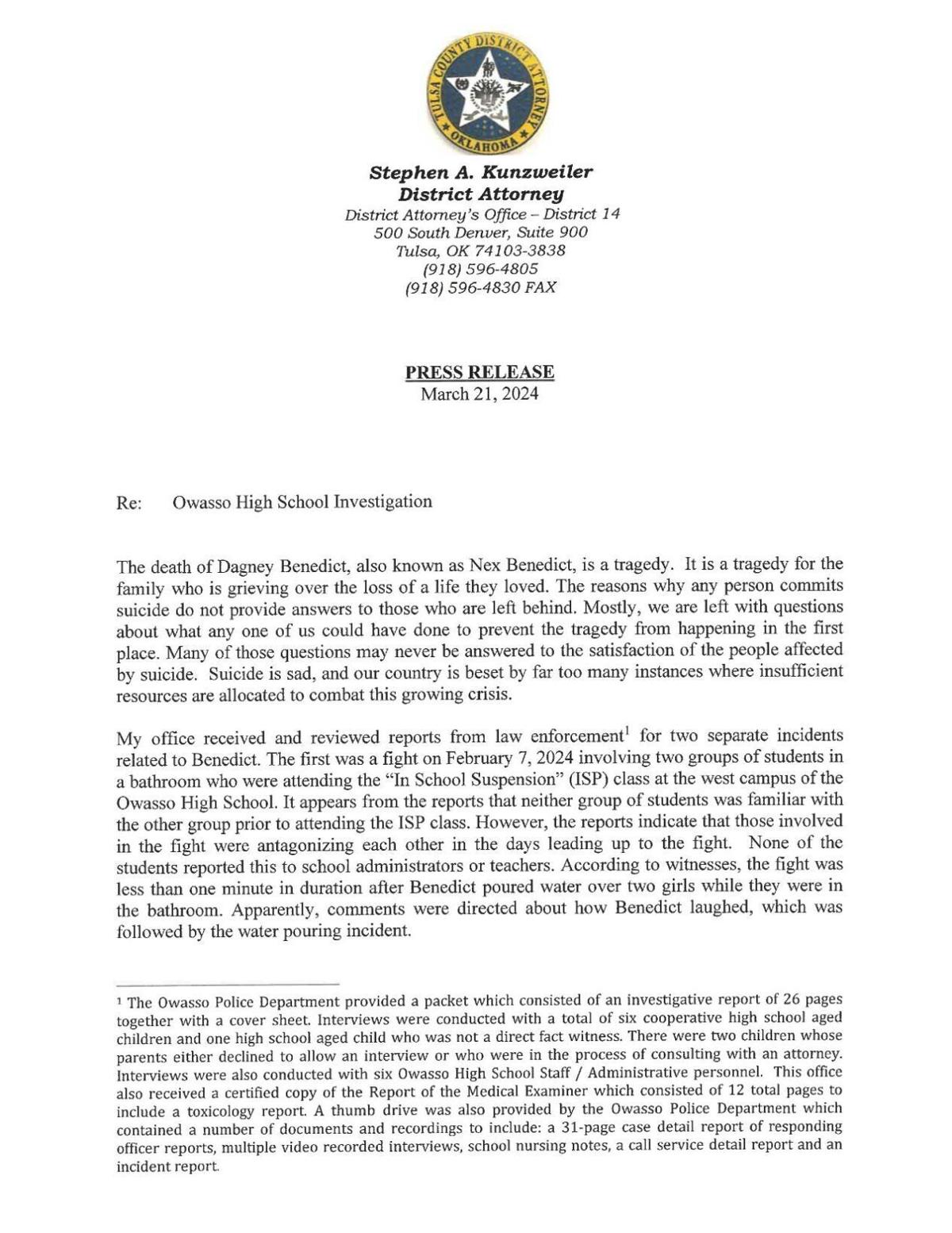 Document: Tulsa County DA on Nex Benedict case