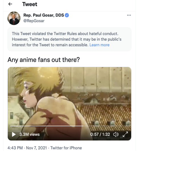 Rep. Paul Gosar posts anime attacking Rep. Alexandria Ocasio-Cortez