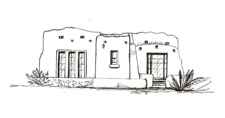 Pueblo Revival style house