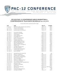 Complete 2019-20 Pac-12 basketball schedule
