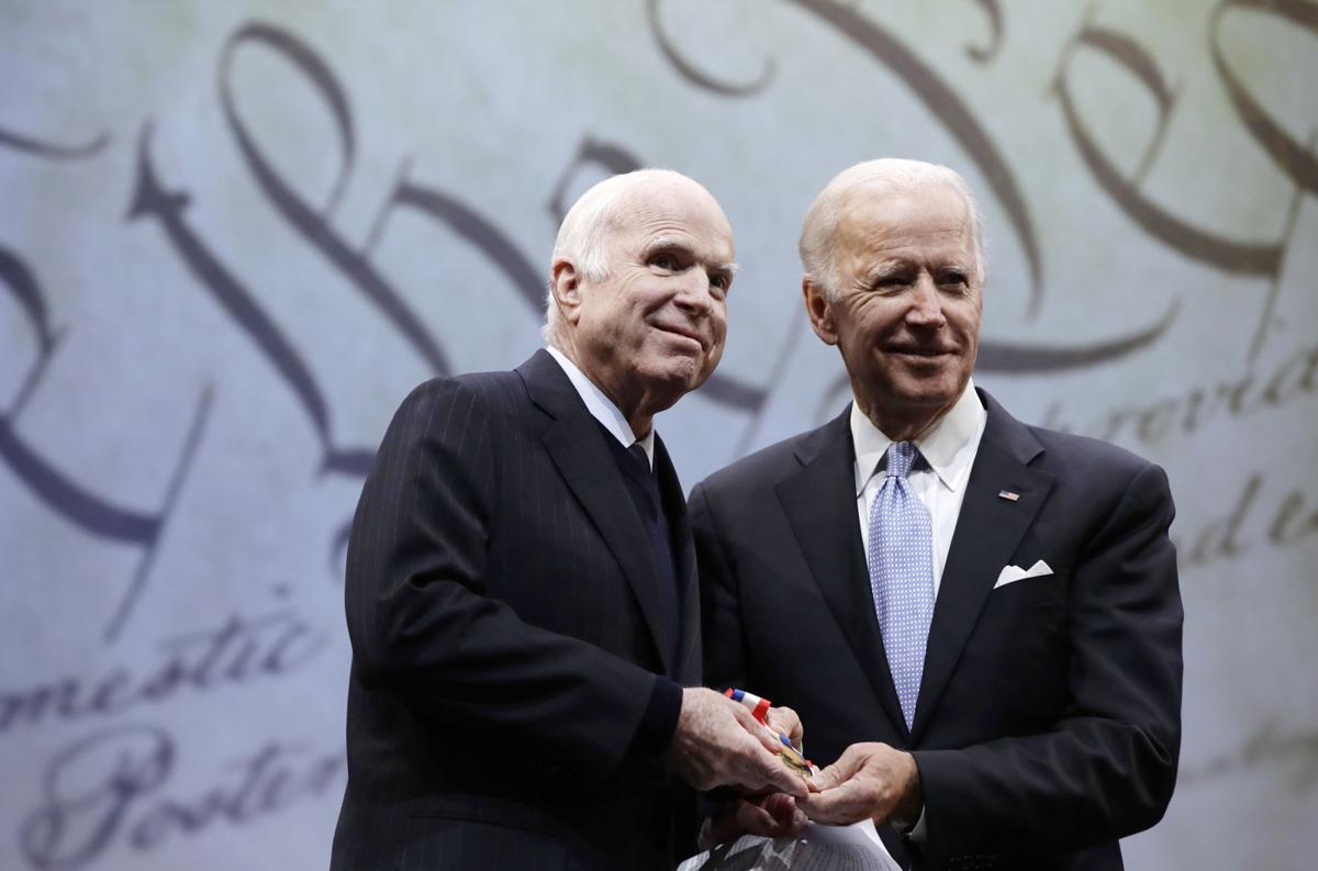 Us Sen John Mccain Receives Liberty Medal From Joe Biden Local News Tucson Com