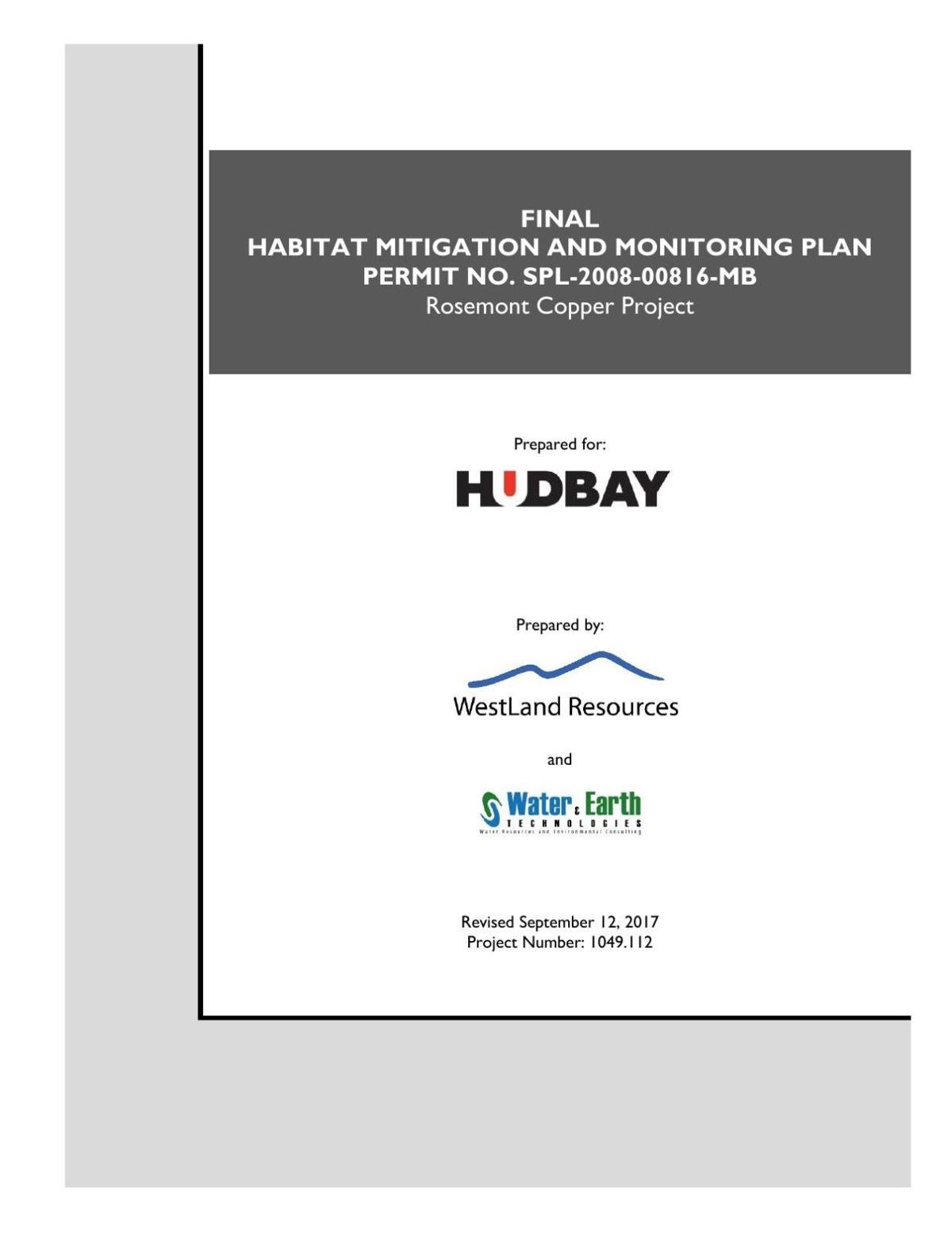 Proposed Rosemont mitigation plan
