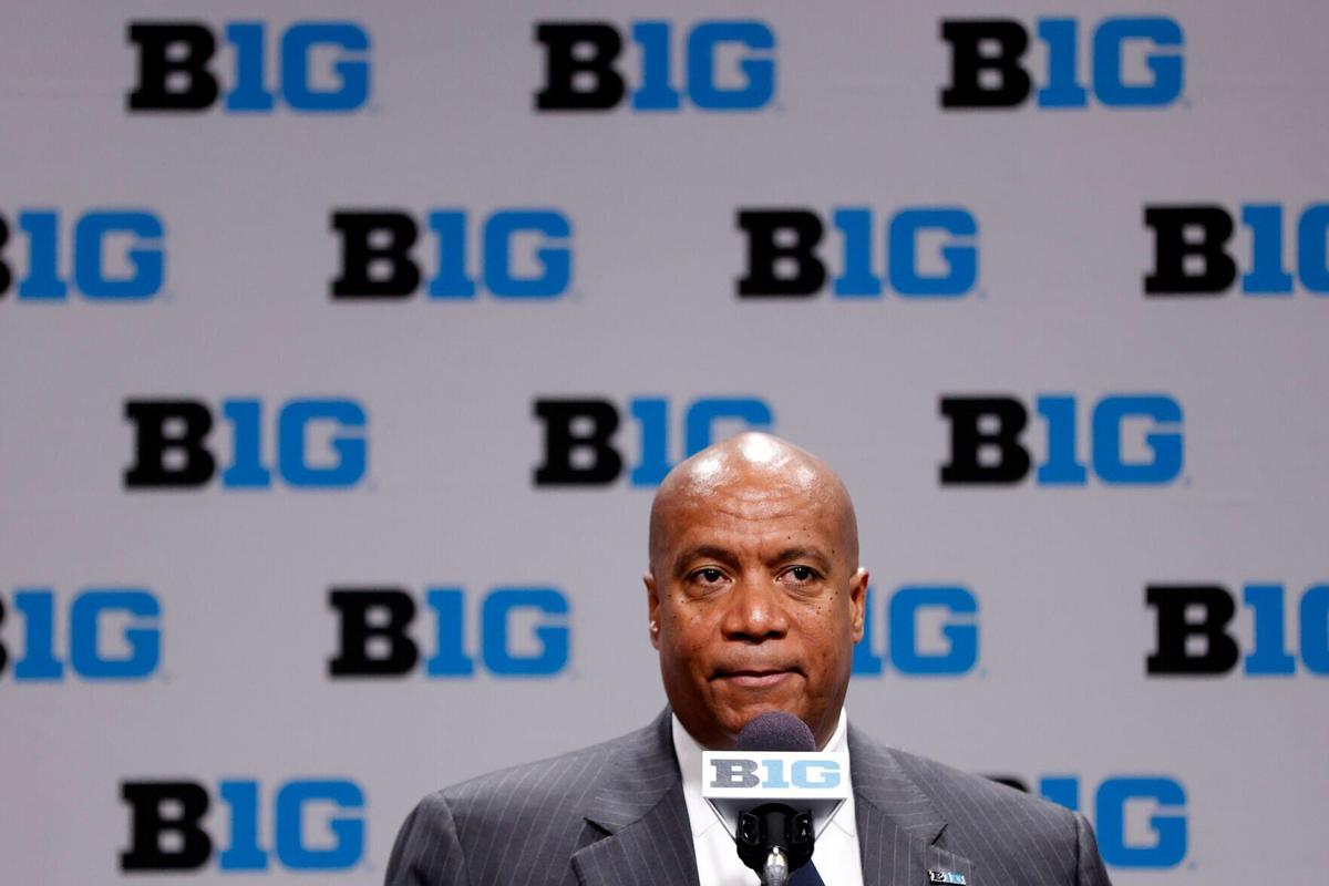 Big Ten Commissioner Kevin Warren speaks following the cancellation of the men's basketball tournament due to concerns over COVID-19, at Bankers Life Fieldhouse on March 12, 2020, in Indianapolis.