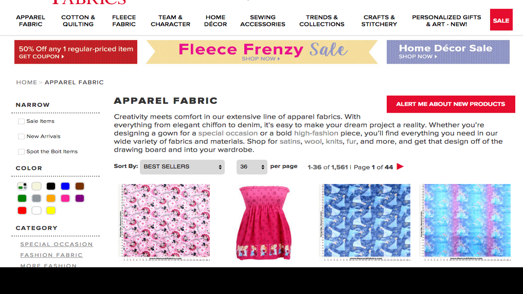 Hancock fabric deals near me