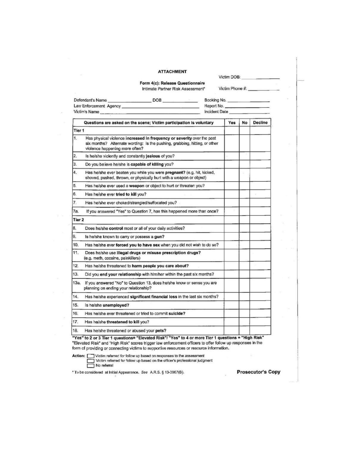 Intimate Partner Risk Assessment 