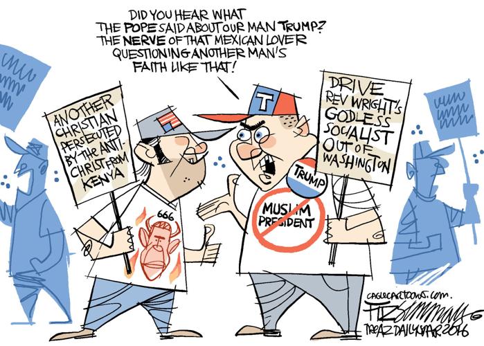 Daily Fitz Cartoon:  Trump and the Pope