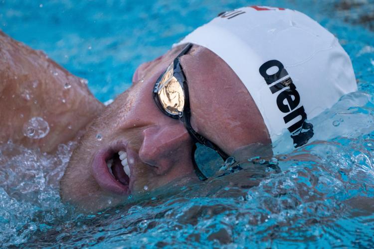 Grant House swims during practice at the Mona Plummer Aquatic Center, in Tempe, Arizona, on May 8, 2026.