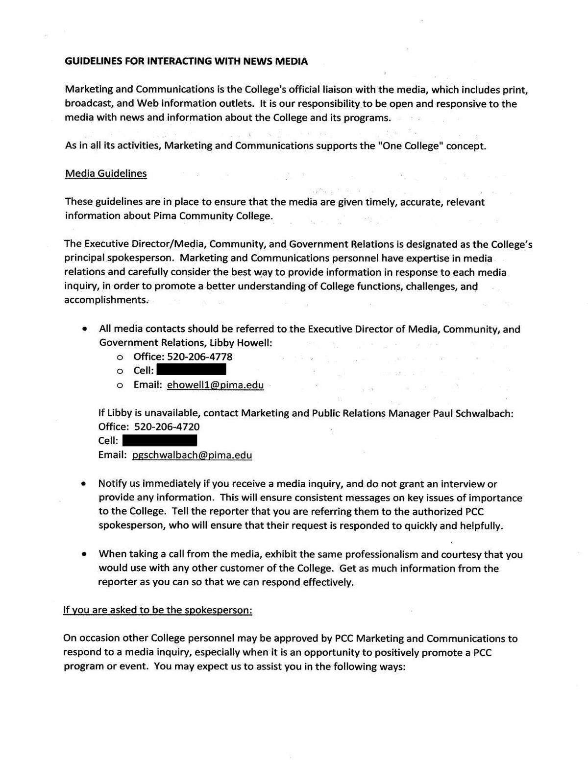 PCC's new internal policy